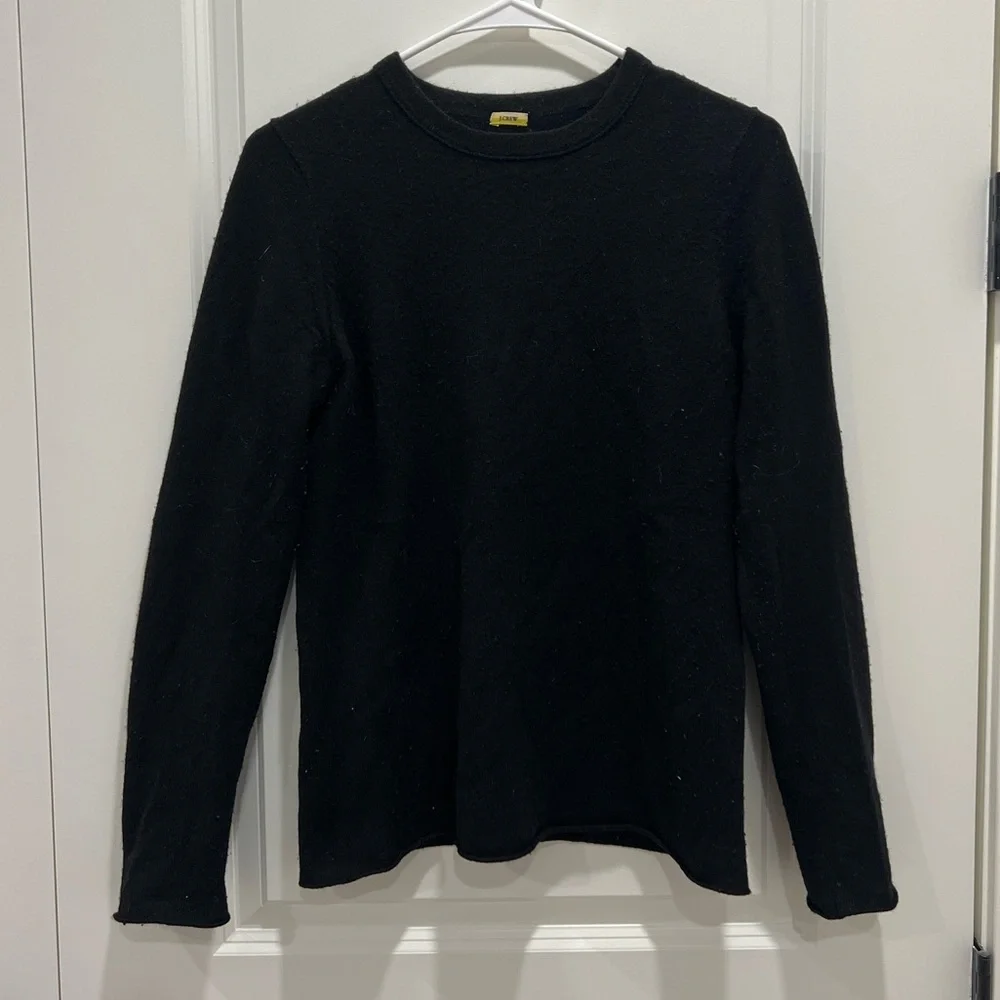 J.Crew Black 100% Cashmere Crewneck Sweater Size Small
